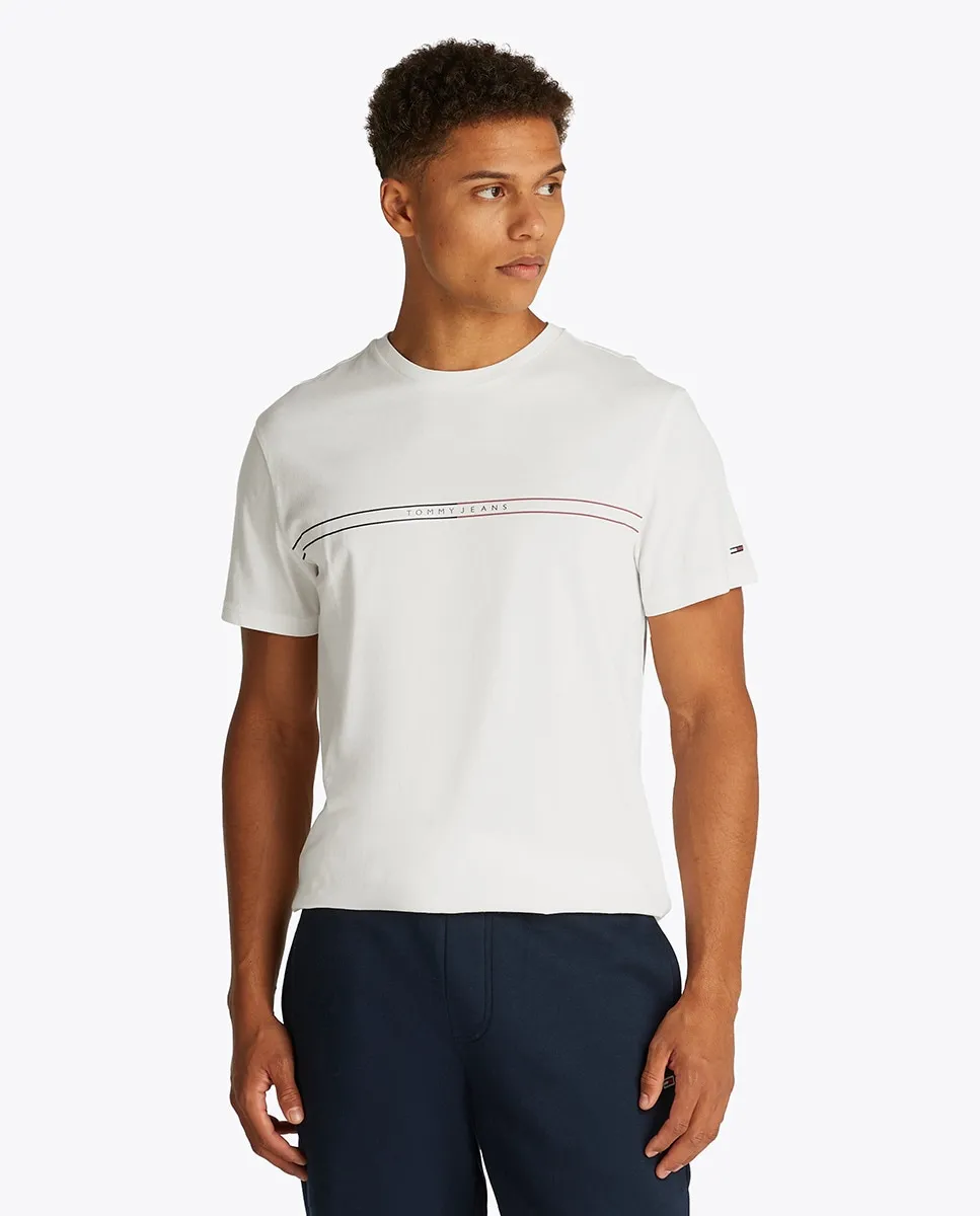 

Футболка мужская облегающая с короткими рукавами Tommy Jeans, белый