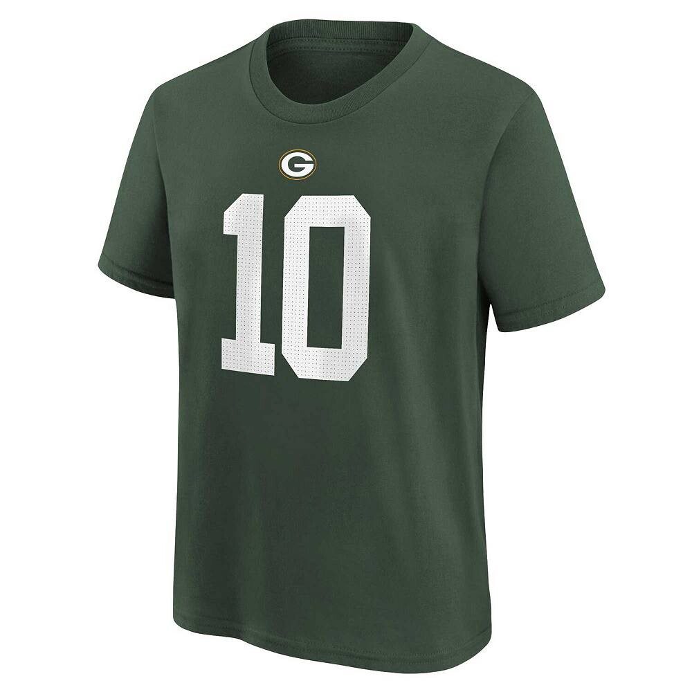 Молодежная футболка Nike Jordan Love Green Green Bay Packers с именем и номером игрока, цвет Pkr Green — фото 3