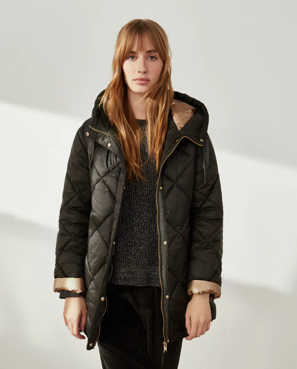 

Длинный женский легкий пуховик Southern Cotton, темно-зеленый