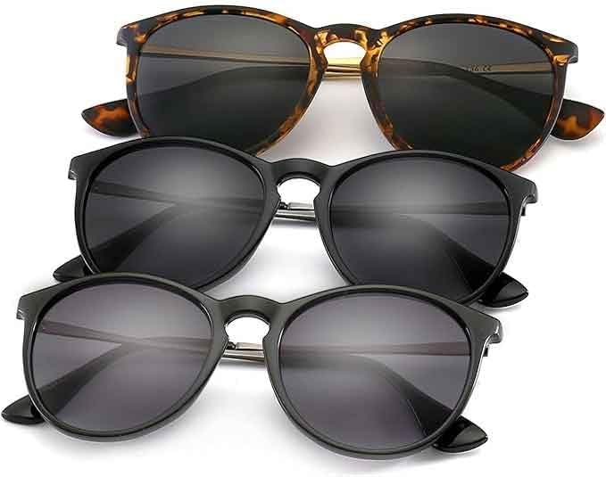 

Винтажные круглые солнцезащитные очки для женщин и мужчин в классическом ретро-дизайнерском стиле Generic, 3 Pack (Polarized): Matte Black/Gray+matte Black/Gray Gradient+matte Amber/Gray