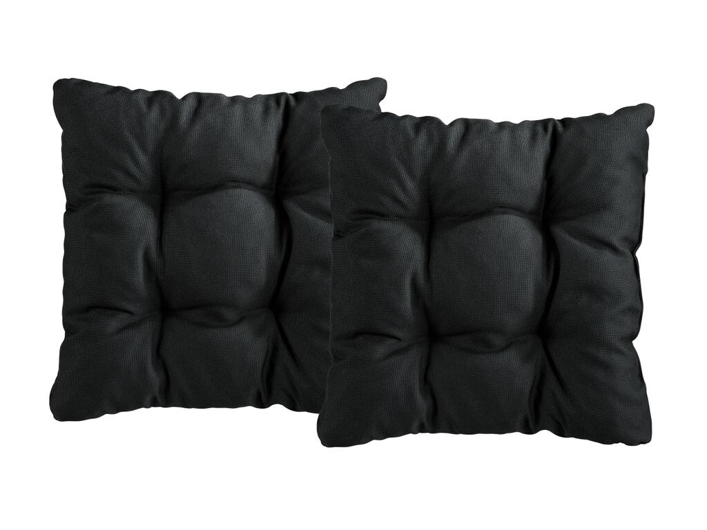 

XDREAM Набор из 2 шнуровых подушек для стула | 38x38x6см | серый | Подушки на сиденья для сада, кухни и столовой. TB Furniture GmbH, черный