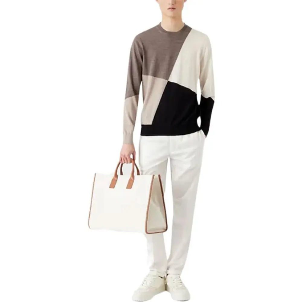 Emporio Armani Мужской свитер, коричневые, с круглым вырезом, средней толщины, другие — фото 4