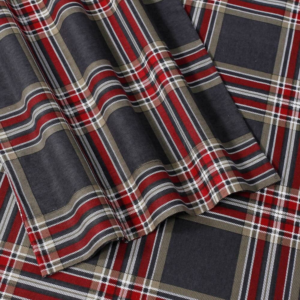 

Фланелевые простыни с глубокими карманами и принтом Tribeca Living, цвет Dark Plaid