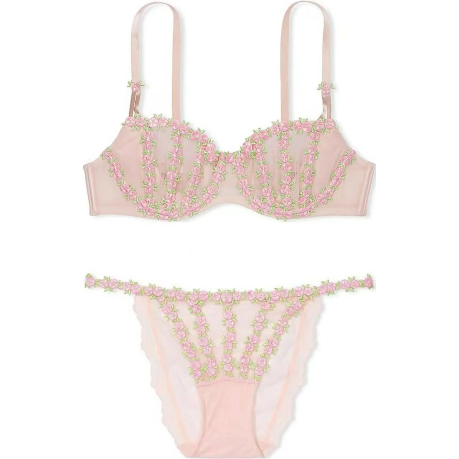 Victoria's Secret Женский комплект нижнего белья с розовым принтом