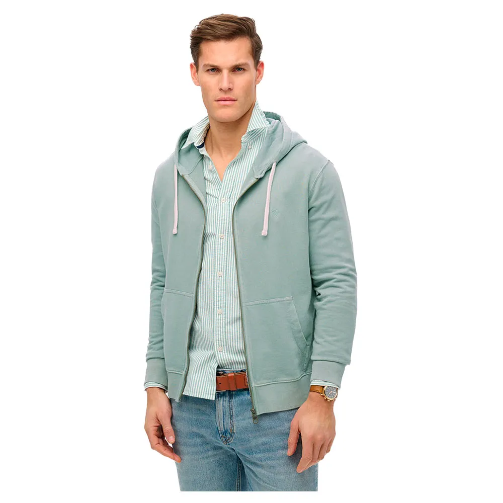 

Толстовка Superdry Classic Essential full zip, зеленый