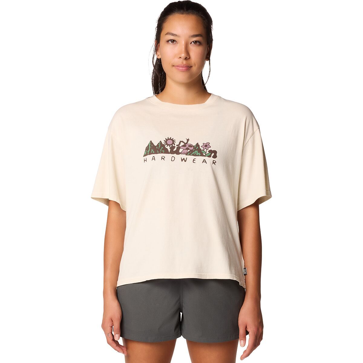 

Короткий топ с коротким рукавом Sun stash collab Mountain Hardwear, цвет stone
