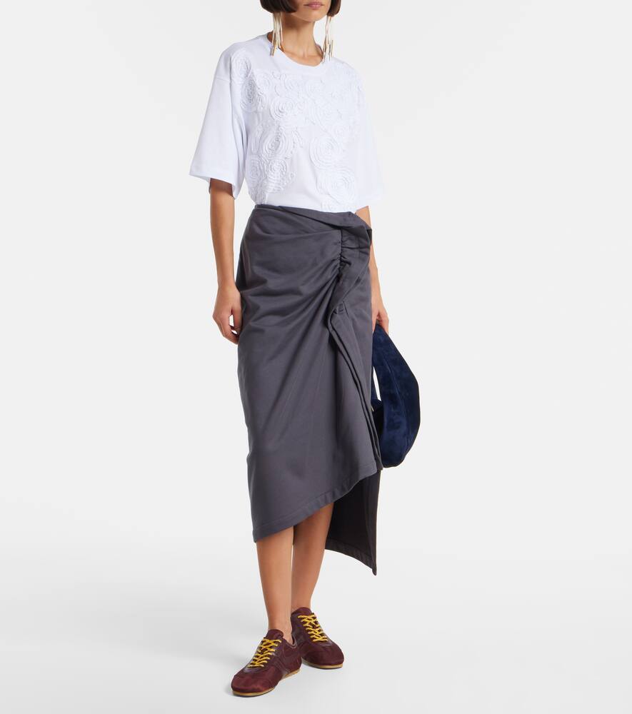 Расклешенная хлопковая юбка миди Dries Van Noten, Dark Grey — фото 2