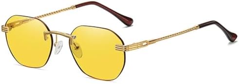 

Женские солнцезащитные очки без оправы из металла, модель 2027, солнцезащитные очки без оправы с градиентными линзами для мужчин, защита от ультрафиолета UV400 MTZJH, 08 Gold-yellow