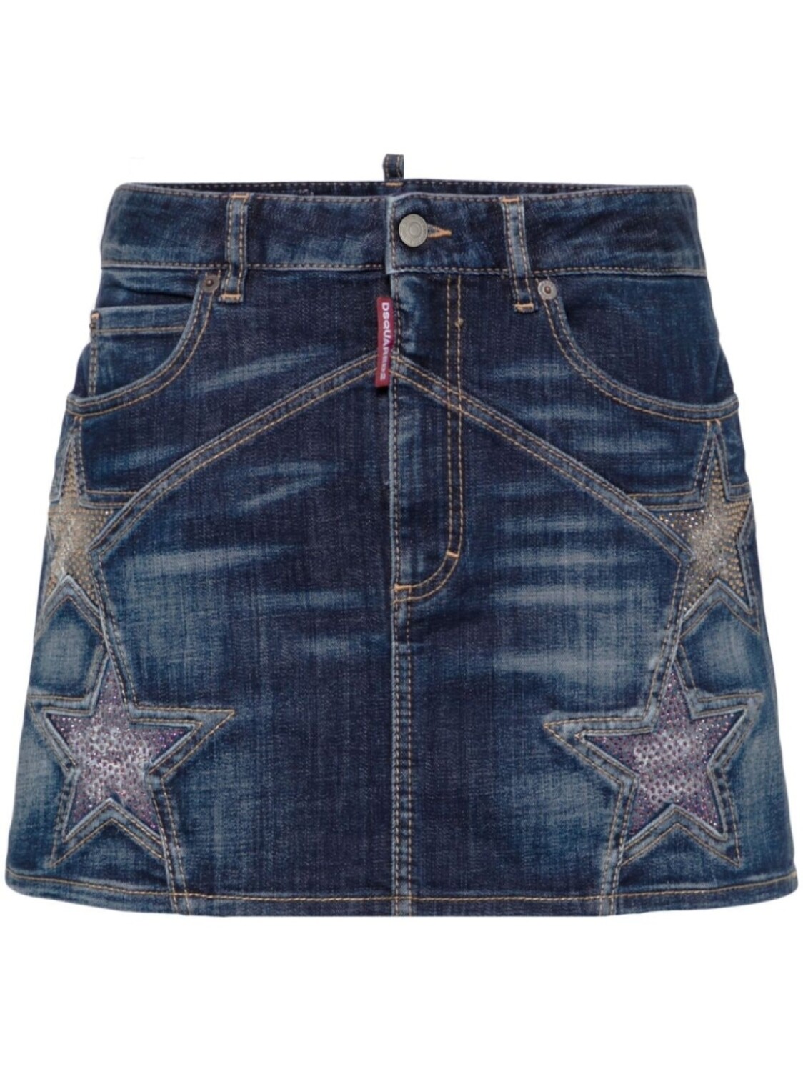

Dsquared2 джинсовая мини-юбка с заклепками, синий