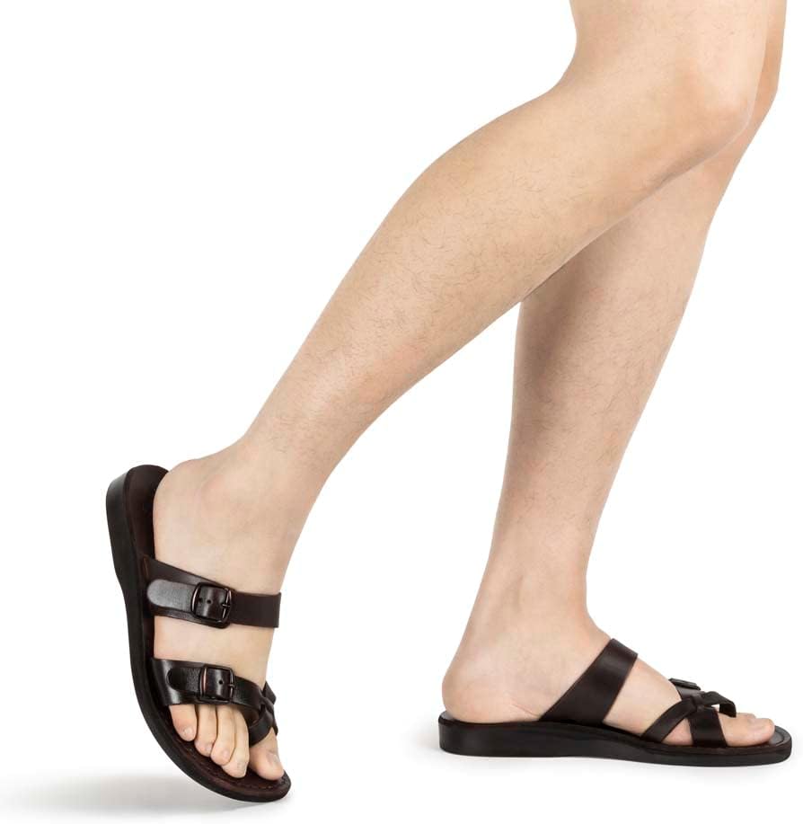 Jerusalem Сандалии Michael Slide - Leather Pacific Slide Сандалии - Mens Jerusalem Sandals, коричневый — фото 2
