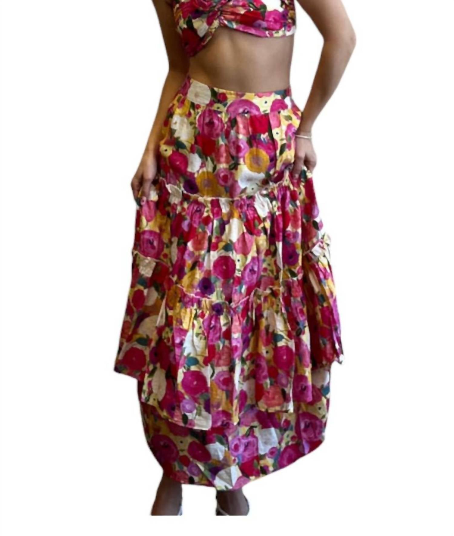 

Юбка макси Gypsy в розовом цвете Fore Collection
