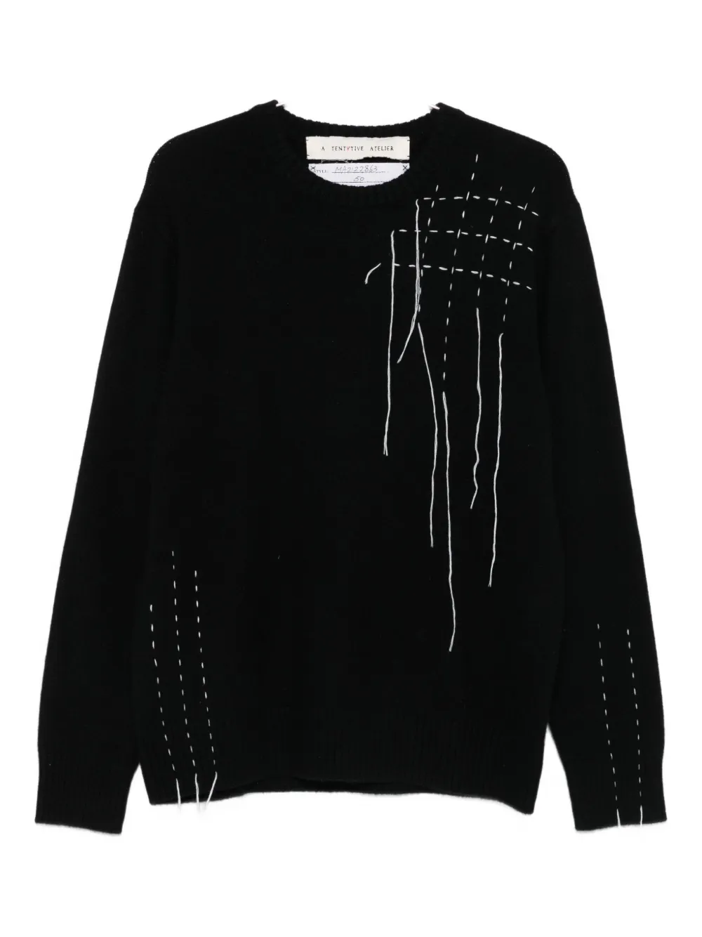 

Свитер с отделкой строчкой A Tentative Atelier, черный
