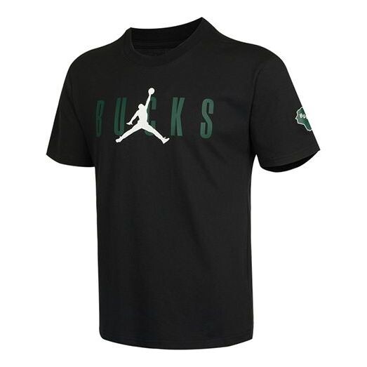 

Футболка Air Jordan Milwaukee Bucks Basketball Sports Printing Round Neck Short Sleeve Black, черный