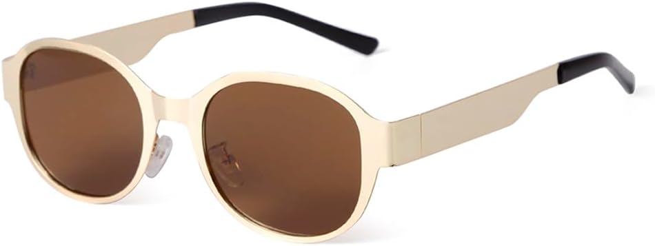 

Ретро-солнцезащитные очки в металлической оправе овальной и квадратной формы для женщин и мужчин, с линзами для вождения, защита от ультрафиолета UV400 MTZJH, C5 Gold Brown