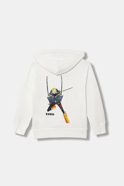 Худи с принтом Onepiece детское United Colors of Benetton, белый — фото 2