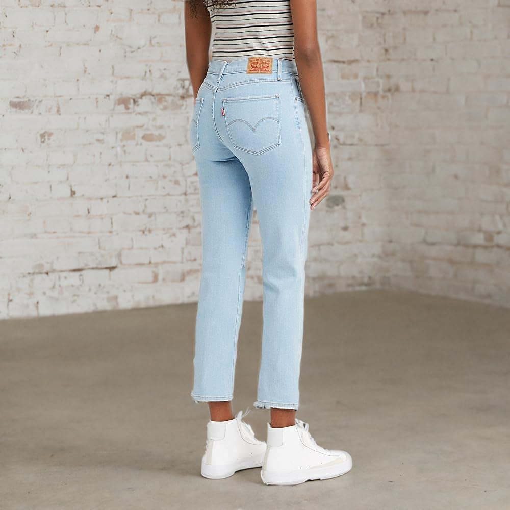 Женские джинсы Levi's 724 с высокой талией, прямые, укороченные, Tribeca Moon — фото 4