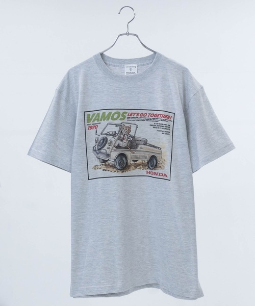 

Футболка с принтом, крой оверсайз JOHN'S CLOSET, Honda, серый