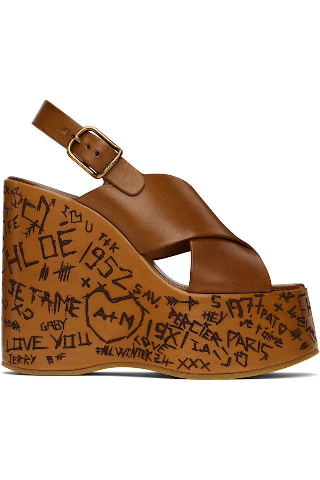 Сандалии Maxime на платформе Chloé, коричневый