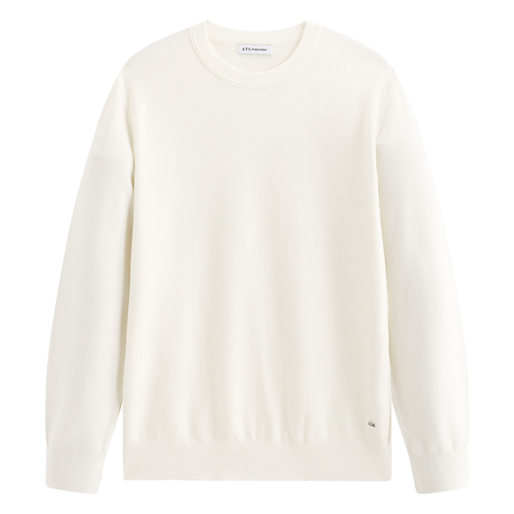 

PEACEBIRD MEN Свитер мужской белый 1 Crew Neck Moderate
