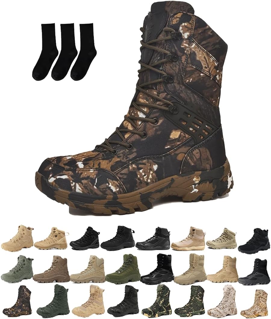 

Мужские водонепроницаемые ботинки для улицы с боковой молнией, легкие, с ортопедической поддержкой, антипрокольные, для работы на открытом воздухе, кемпинга и работы Generic, коричневый