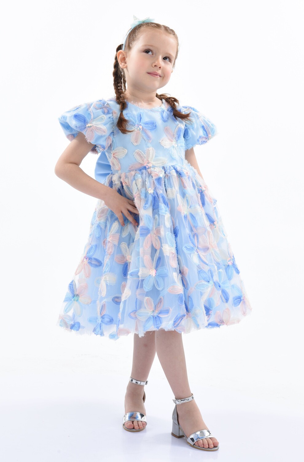 

Синее праздничное платье с ромашками Mimi Tutu, синий