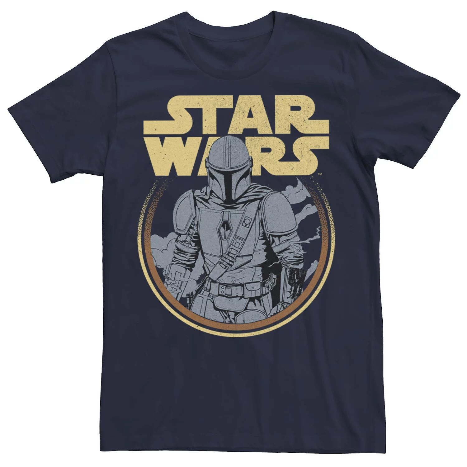 

Мужская футболка с круглым портретом и логотипом The Mandalorian Star Wars