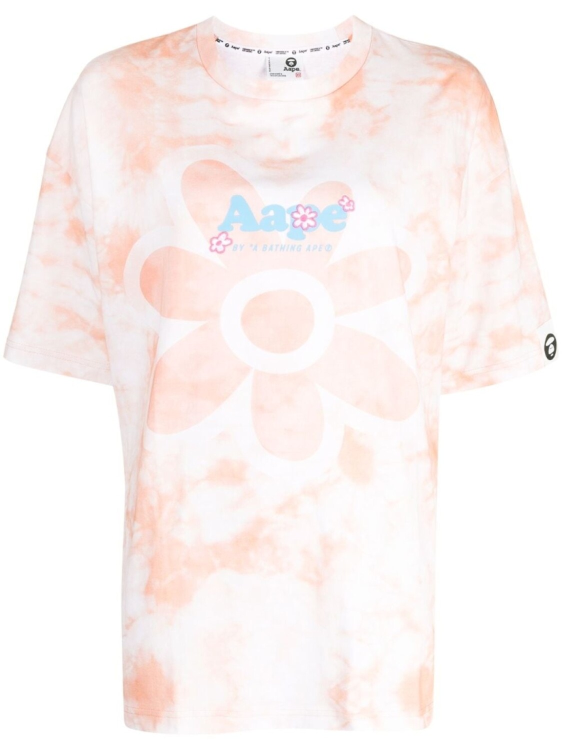 

AAPE BY *A BATHING APE футболка с принтом тай-дай и логотипом, оранжевый