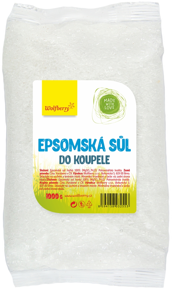 

Соль для ванн Эпсома Wolfberry, 1000 гр
