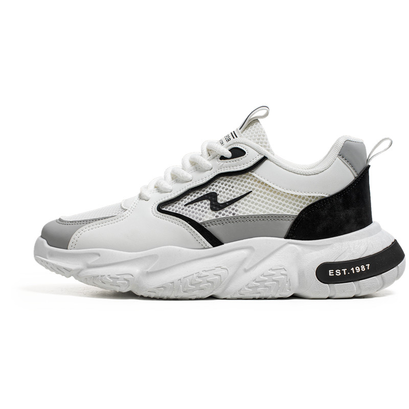 

Нескользящие, балансирующие, увеличивающие рост, низкие повседневные туфли для мужчин Boogie Bear, White Black