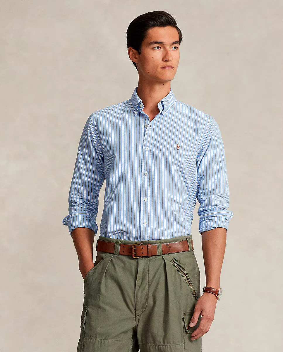 

Мужская рубашка Oxford Regular Fit из хлопка Polo Ralph Lauren, светло-голубой