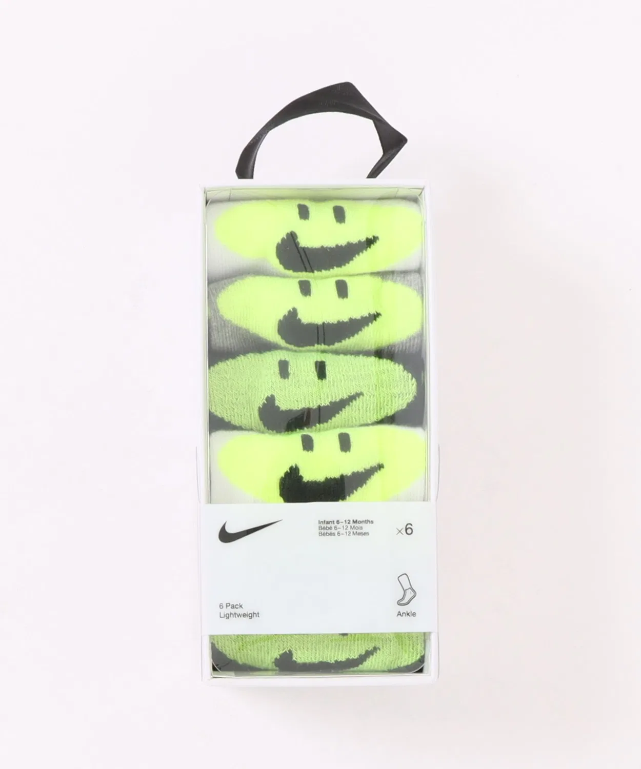 Носки детские 6 пар Nike Smiley Ankle, белые
