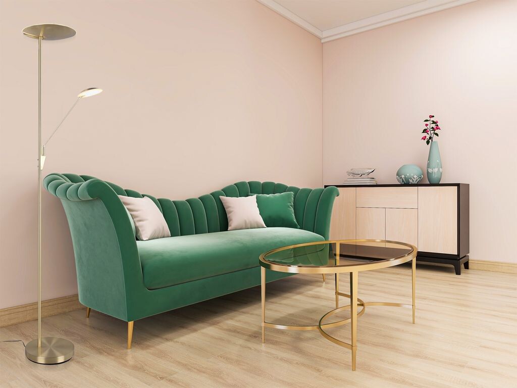 

Светодиодный потолочный прожектор с лампой для чтения, латунные торшеры с регулируемой яркостью, светильники для гостиной, прихожей TRIO