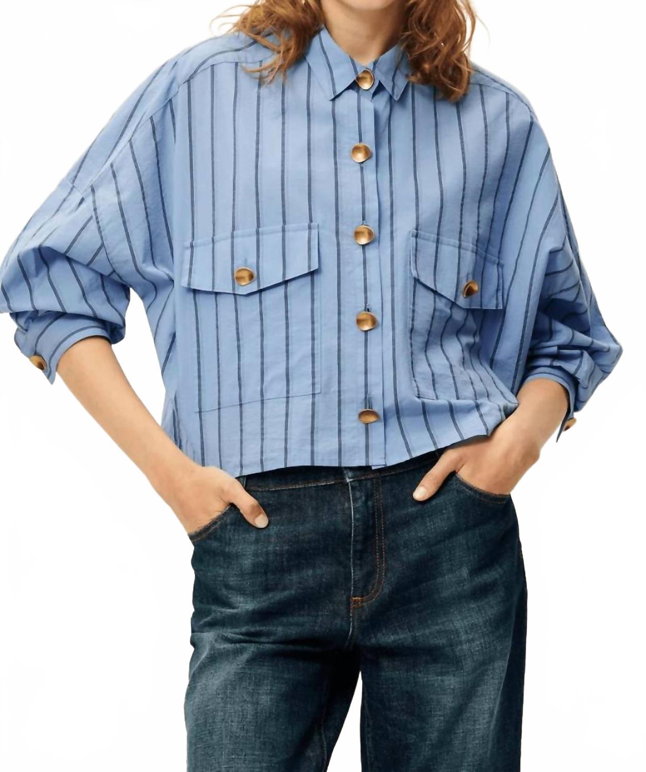 

Sessun Полосатая рубашка Balanca итальянского синего цвета