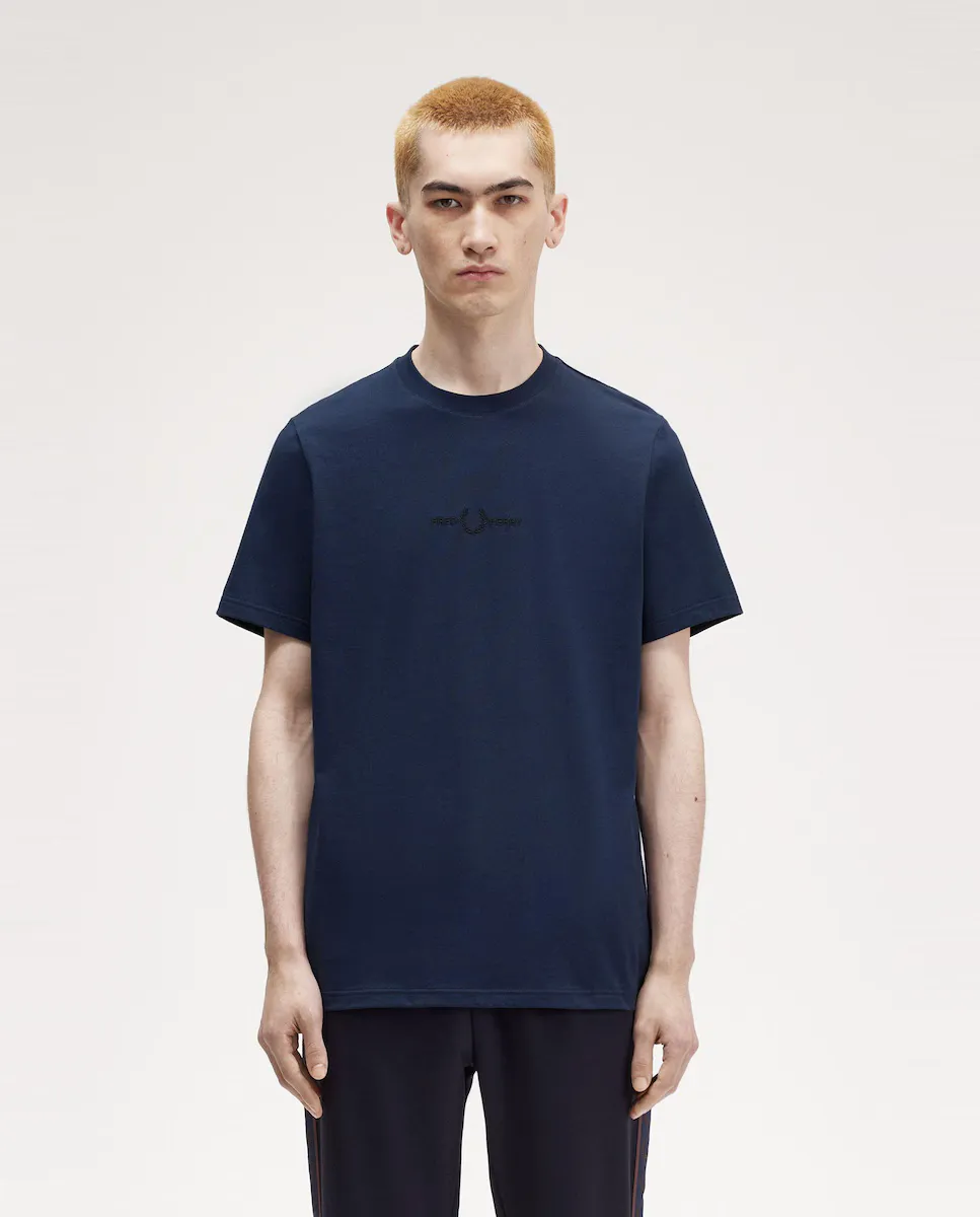 

Футболка мужская с короткими рукавами и круглым вырезом Fred Perry, темно-синий
