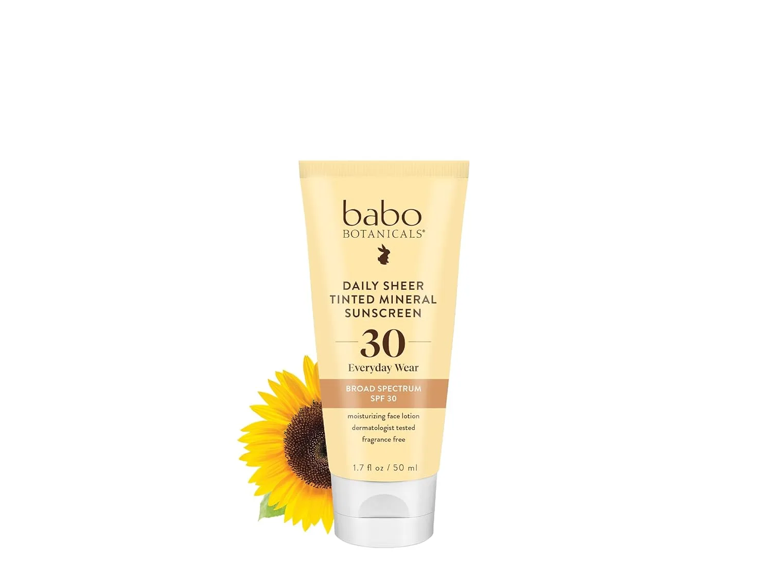 Babo Botanicals Daily Sheer Mineral Tinted Sunscreen SPF30 - Natural Zinc Oxide & Titanium Dioxide - Tinted - Healthy Glow - Fragrance-Free - Rosehip Oil & Hyaluronic Acid - For Face - For all ages, Natural Glow
