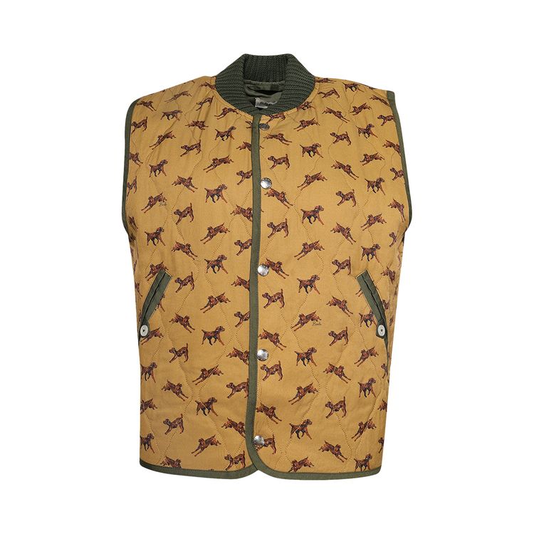 

Утепленный жилет Bode Crittendon Quilted Vest 'Brown/Green', коричневый