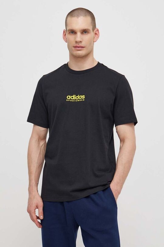 Хлопковая футболка adidas, черный — фото 2