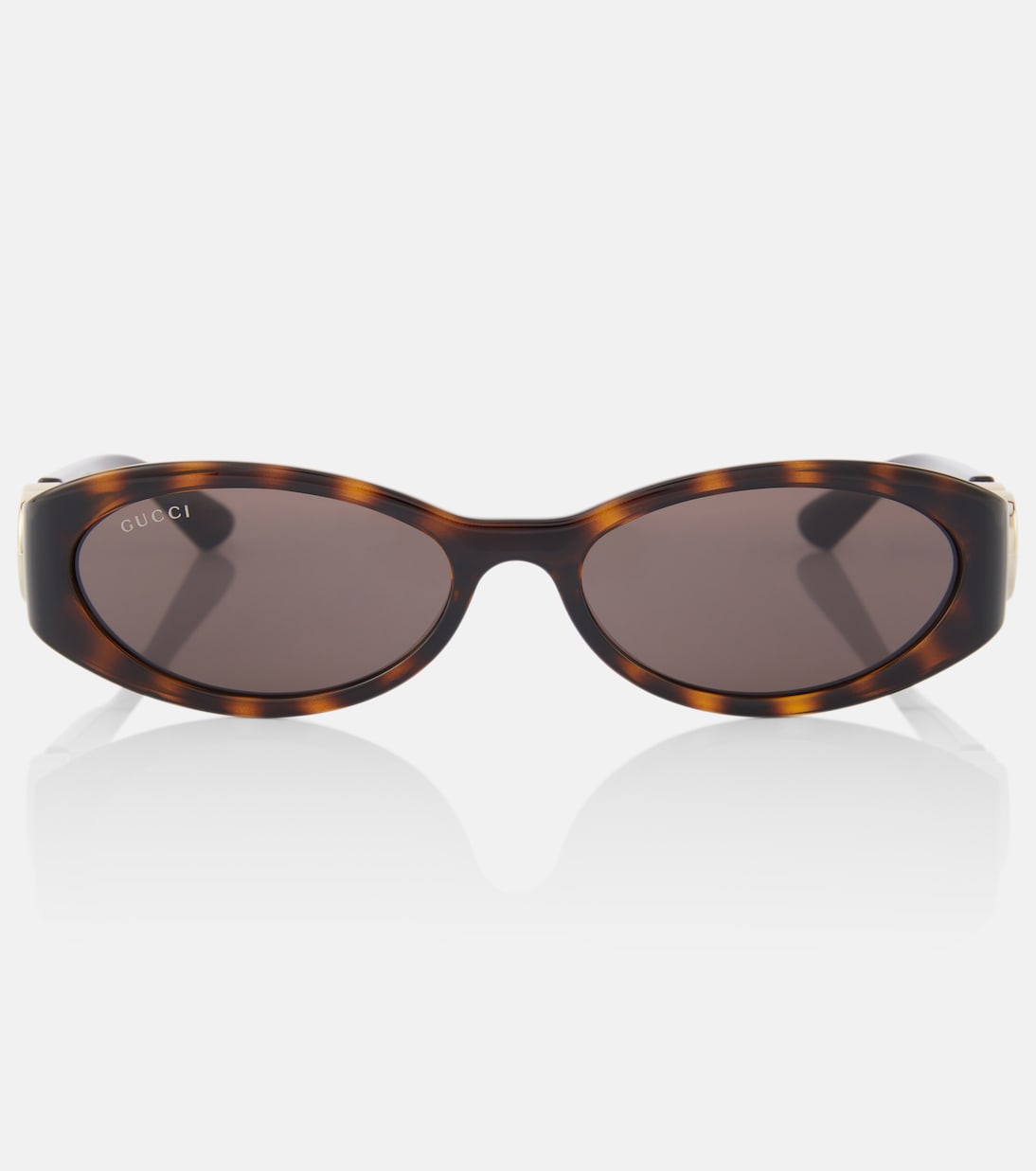 

Овальные солнцезащитные очки Interlocking G Gucci, Havana-Havana-Brown