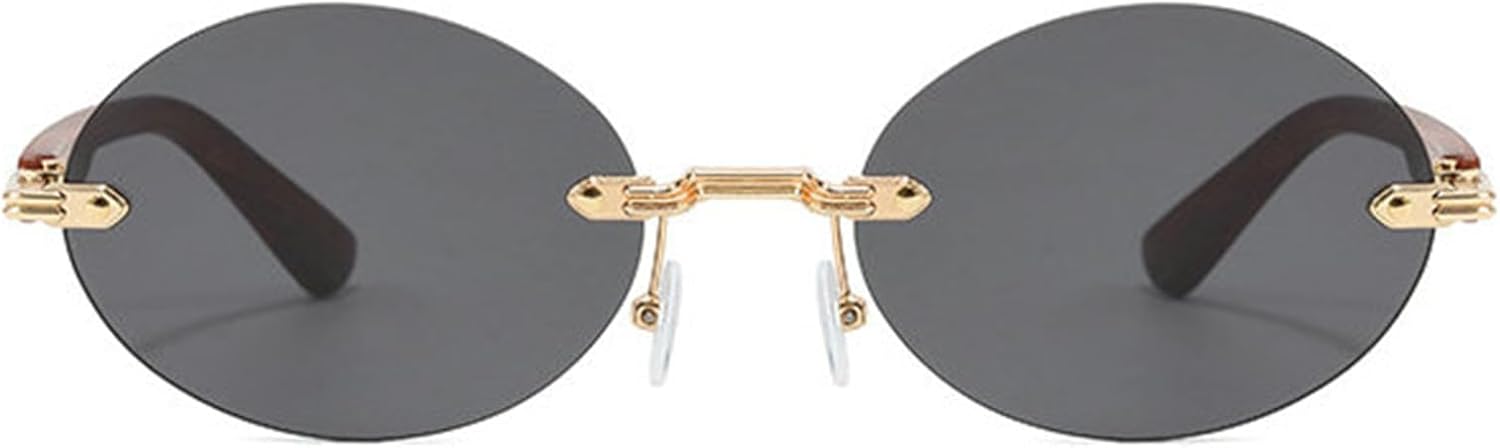 

Солнцезащитные очки Helena в овальной деревянной оправе без оправы, женские, в стиле 90-х, с прозрачными градиентными линзами и защитой от УФ-излучения UV400, мужские, в стиле панк, C1