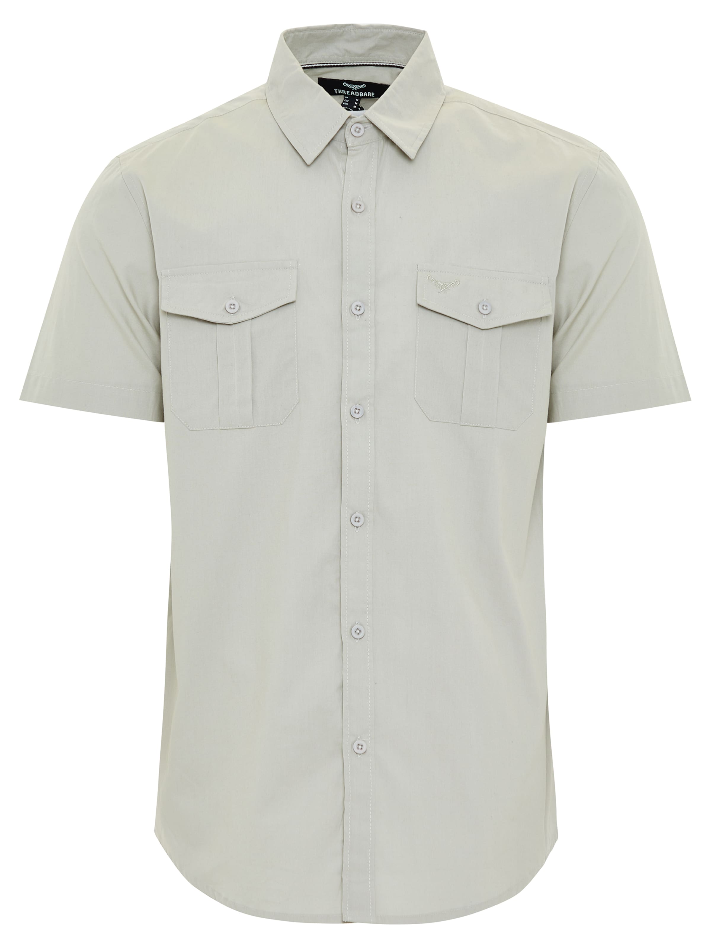 

Threadbare Рубашка на пуговицах 'Furore' Regular fit в светло-сером цвете