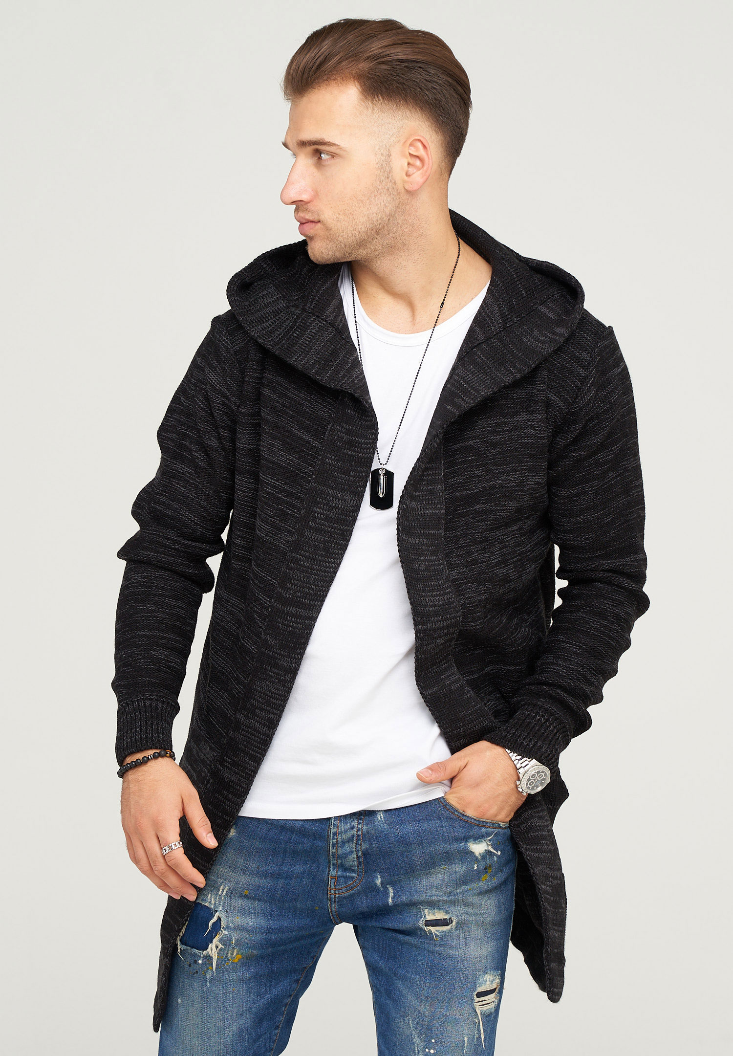 

Толстовка behype Strickjacke ELIJA, черный