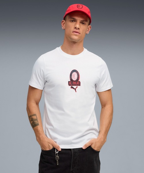

Мужская футболка с коротким рукавом PUMA AC Milan FTBLCULTURE, белый/красный