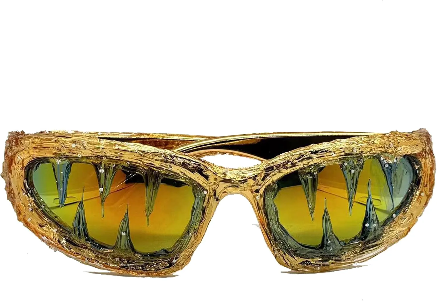 

Солнцезащитные очки в стиле Y2K для мужчин и женщин, стильные солнцезащитные очки для уличных вечеринок, персонализированные солнцезащитные очки N45 mincl, Gold