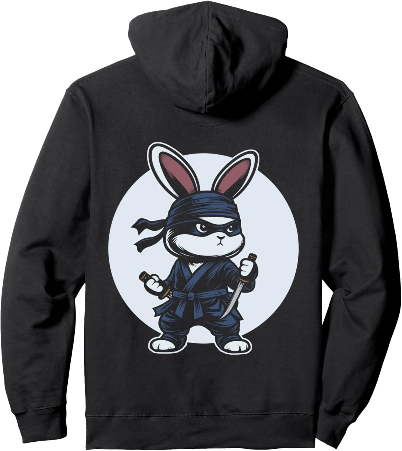 

Худи с изображением кролика-ниндзя Japanese Bunnies Ninja Hare, черный
