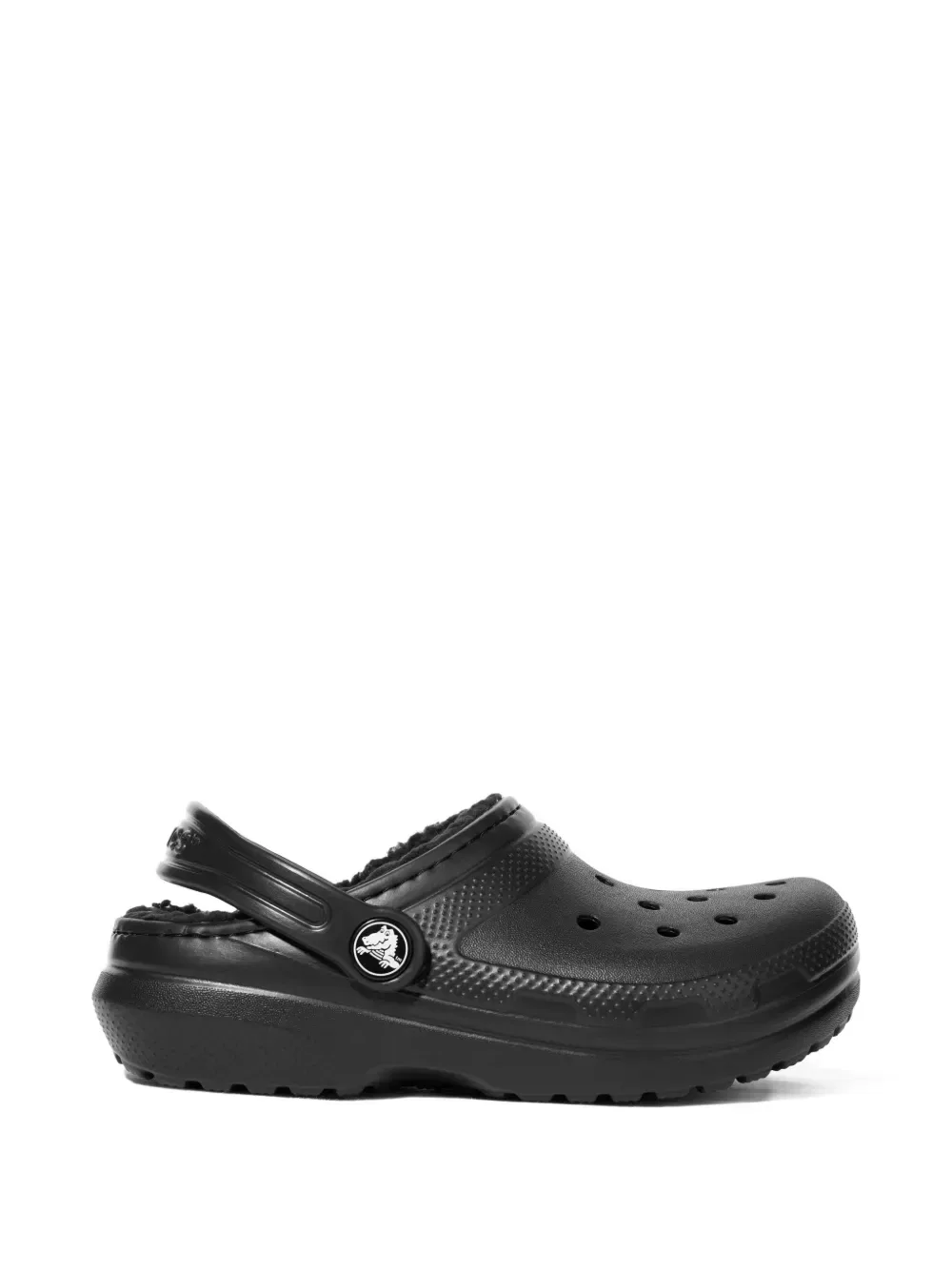 Сандалии с меховой отделкой Crocs Kids, черный