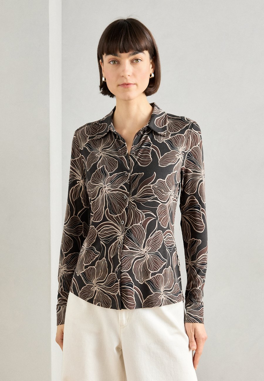 

Блуза Marc O'Polo BLOUSE LONG SLEEVE COLLAR BUTTON PLACKET, Night Grey/Grey