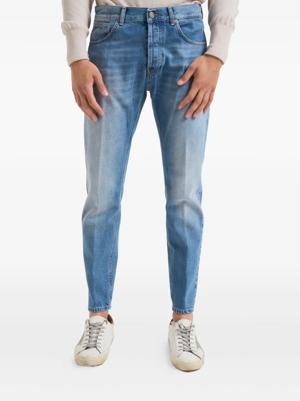 

Джинсы с принтом-логотипом Dondup, синий