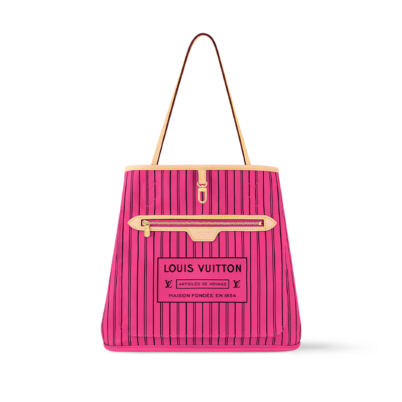 LOUIS VUITTON Сумка Neverfull Bandouliere Mm наизнанку с монограммой и розовым Пондичерри — фото 2