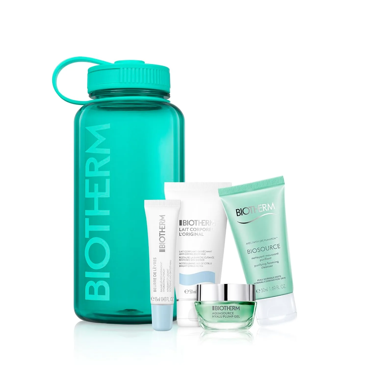 Набор Biotherm — The Drop - Aqua Drop для женщин, набор для увлажнения кожи и тела для нормальной и жирной кожи, 1 л в переработанной многоразовой