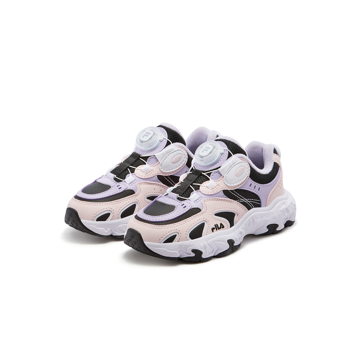 FILA KIDS Наследие FHT амортизация и дышащие беговые кроссовки Black/Daybreak Pink Kids' — фото 4